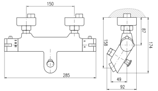 Смеситель для ванны Rav Slezak Termo TRM54.5CMAT черный